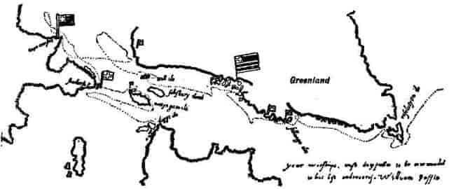 BAFFIN'S MAP OF HIS VOYAGES TO THE NORTH