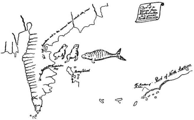 THE CHART OF BEHRING'S VOYAGE FROM KAMTCHATKA TO NORTH AMERICA