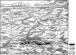 Map 9.—Sept. 13 and 14. Passage of the Aisne, when bridges were constructed under great difficulties.