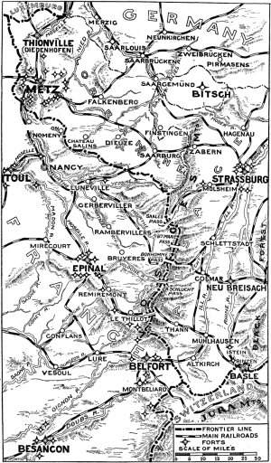 Where the Armies are Contending in Alsace-Lorraine.