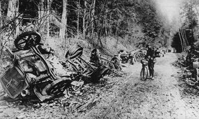 German motor convoy destroyed