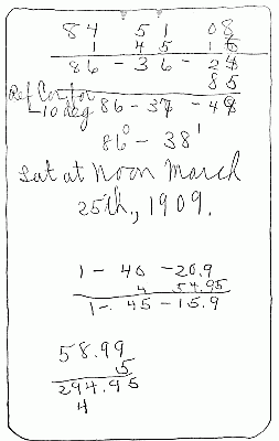 II. (c) FACSIMILE, SLIGHTLY REDUCED IN SIZE, OF MARVIN'S OBSERVATIONS OF MARCH 25, 1909