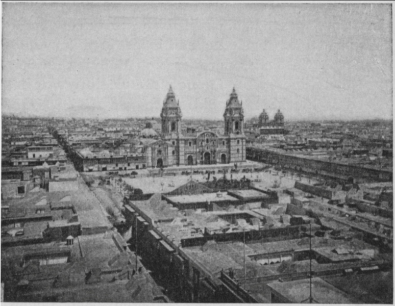 GENERAL VIEW OF LIMA, SHOWING THE CATHEDRAL.