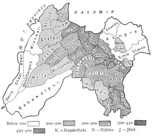 Fig. 27. Map showing density of population.