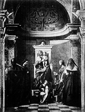 MADONNA AND CHILD WITH SAINTS FROM THE PAINTING BY GIOVANNI BELLINI In the Church of S. Zaccaria