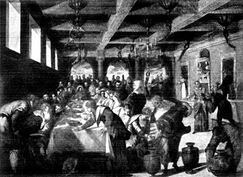 THE MARRIAGE AT CANA FROM THE PAINTING BY TINTORETTO In the Church of the Salute