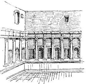 Remains of the Temple of Augustus, from a sketch by Ligorio.