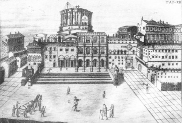 S. PETER'S IN 1588. (From an engraving by Ciampini)