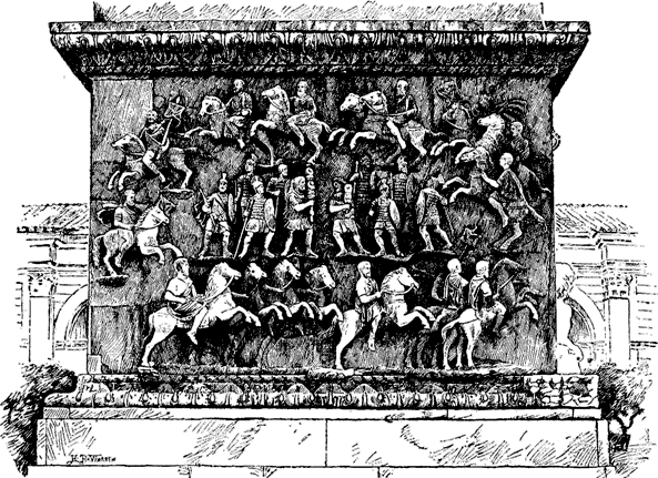 Military funeral evolutions; from the base of the Column of Antoninus.