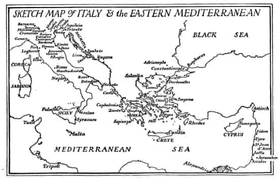 SKETCH MAP of ITALY & the EASTERN MEDITERRANEAN