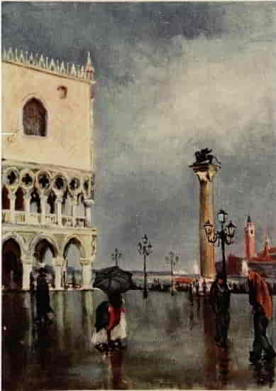 THE PIAZZETTA AND COLUMN OF S. MARK.