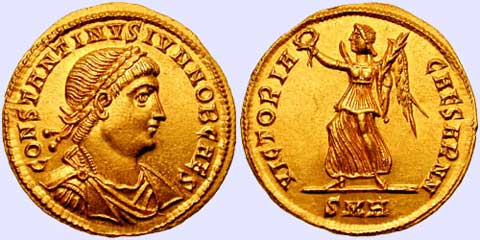 Solidus des Konstantin II. als Caesar