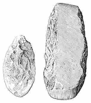 Tarahumare Ploughshares of Stone. Length, 9 and 10.5 cm.