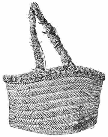 Basket for Straining Tesvino. Height, exclusive of handle, 14 cm.