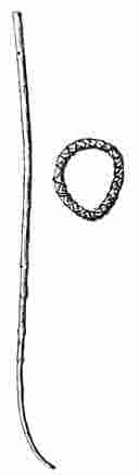 Stick and Ring Used in Women’s Game. Length of Stick, 85 cm; diameter of Ring, 11 cm.
