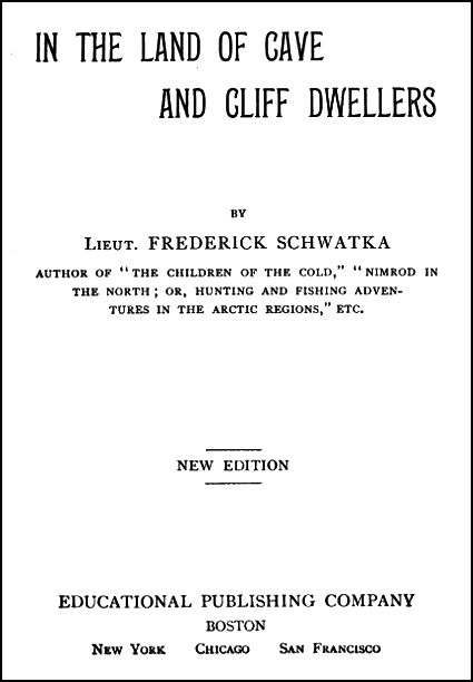 Title page for In the Land of Cave and Cliff Dwellers