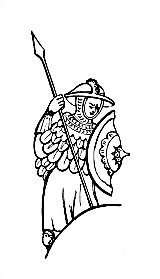 man with shield and spear