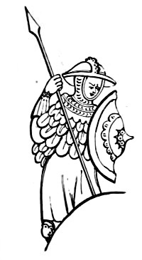 man with shield and spear