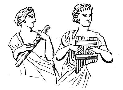 Ancient Greek players on Flute and Pan’s pipes.