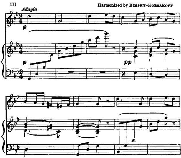 III Harmonized by Rimsky-Korsakoff