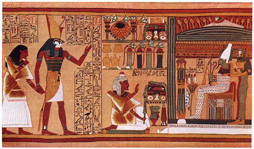 De voorstelling van Ani aan Osiris.