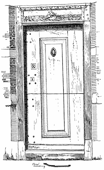 WOODEN DOOR, WITH CARVED LINTEL, FROM HAARLEM, NORTH HOLLAND
