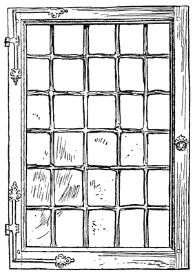 WOODEN WINDOW-FRAME, WITH IRON FITTINGS AND LEAD GLAZING, FROM DORDRECHT, SOUTH HOLLAND
