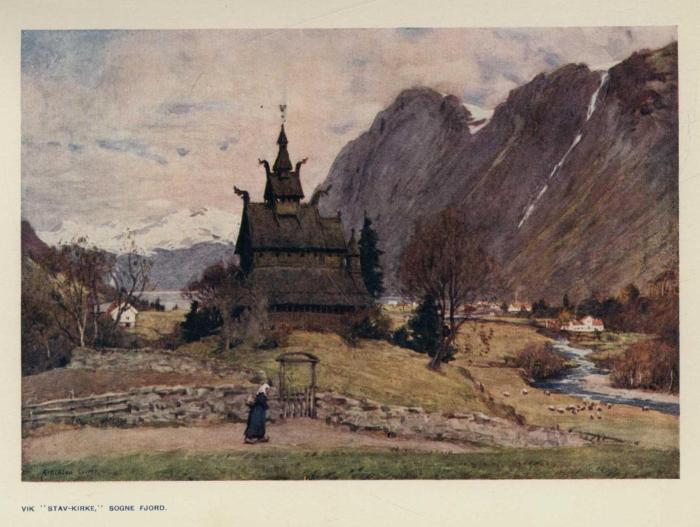 Vik "Stav-kirke" Sogne Fjord