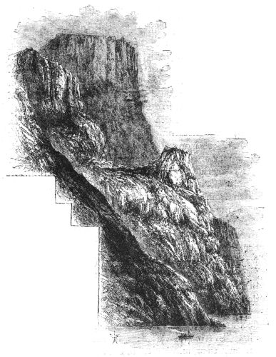 HORNELEN; A CLIFF ON THE ISLAND BREMANGERLAND AT THE MOUTH OF THE NORDFJORD.