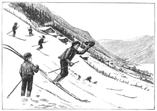 SKEE-RUNNING; AFTER A CARTOON BY H. N. GAUSTA.