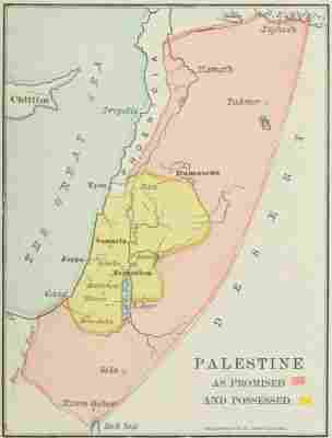 map: PALESTINE AS PROMISED AND POSSESSED.