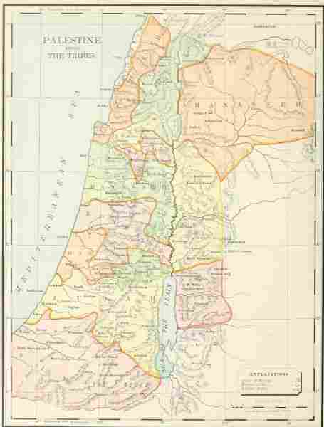 map: PALESTINE AMONG THE TRIBES.