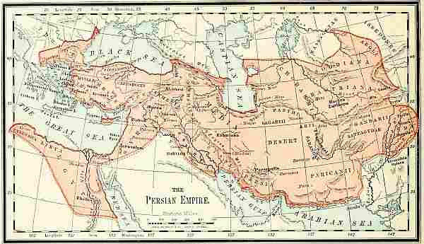 map: THE PERSIAN EMPIRE.