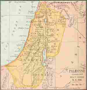 map: PALESTINE UNDER THE MACCABEES. B.C. 100.