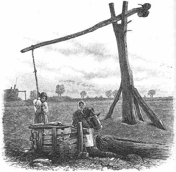 PEASANTS AT A WELL.