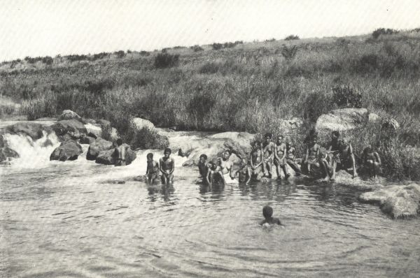 A SCENE AT THE ROYAL BATHING POOL