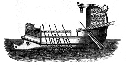 Roman galley. About 110 A.D.