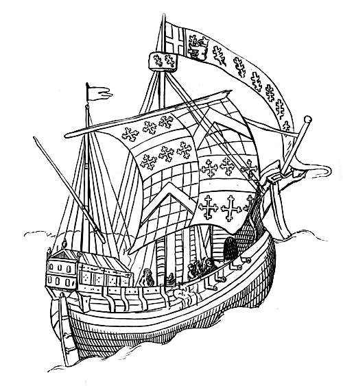 English ship. Latter half of fifteenth century.