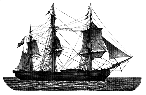 The Bazaar. American cotton-ship. 1832.
