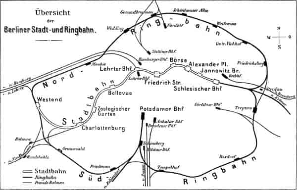 Übersicht der Berliner Stadt- und Ringbahnen