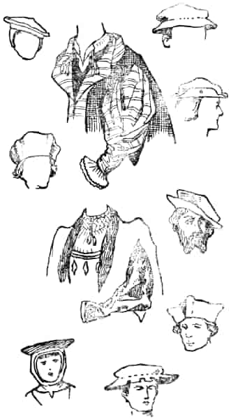 Two types of sleeve; eight hats for men