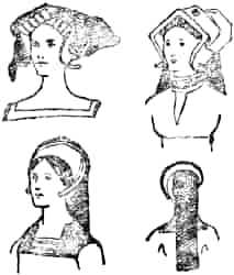 Four types of head-dress for women