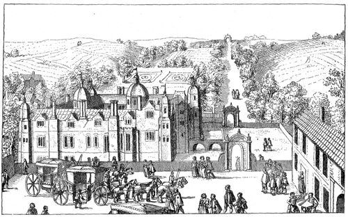 New Sixteenth Century Manor House with Fields still Open, Gidea Hall, Essex.</span><br> Nichols: <i>Progresses of Queen Elizabeth</i>.