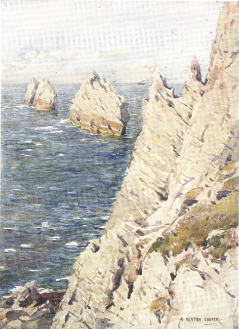 THE CHALK CLIFFS OF ENGLAND—THE NEEDLES, ISLE OF WIGHT