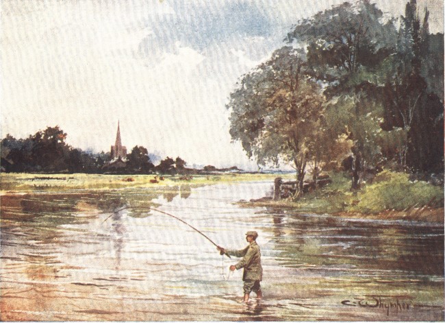 TROUT-FISHING ON THE ITCHEN, HAMPSHIRE
