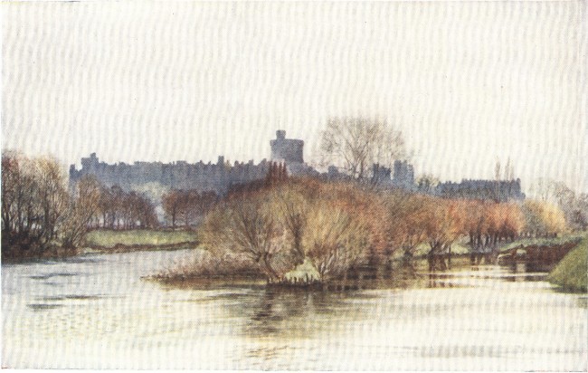 WINDSOR CASTLE FROM FELLOWS' EYOT: EARLY SPRING