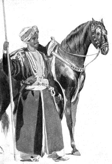 Ressaldar Fatteh Khan, Khuttuk, who at the head of seventy men of the Guides' Cavalry defeated and drove into Mooltan a Brigade of Sikh Cavalry, from a picture by W. Carpenter. By kind permission of General Sir Peter Lumsden, G.C.B.