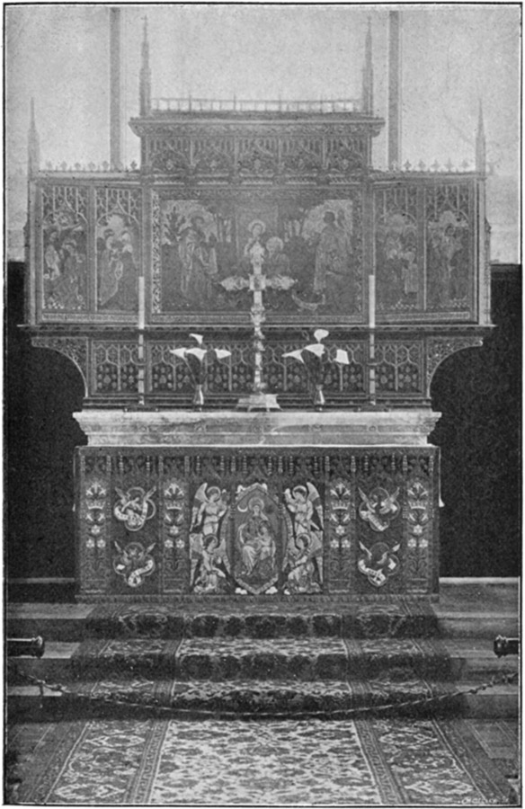 ALTAR AND TRIPTYCH REREDOS IN THE LADY CHAPEL.