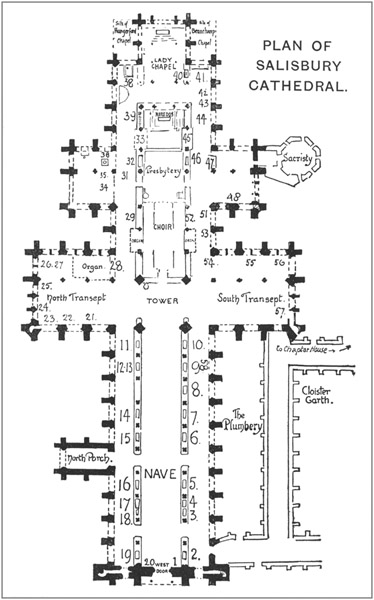 PLAN OF SALISBURY CATHEDRAL.