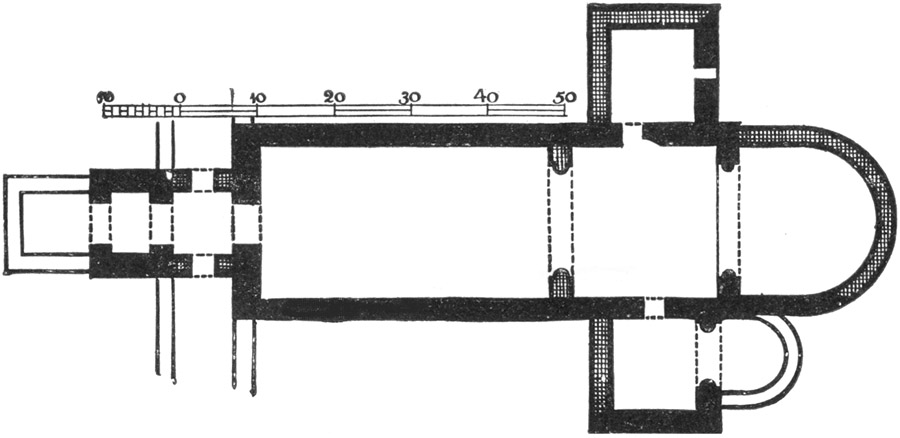 Plan of Deerhurst Priory Church before the Conquest.